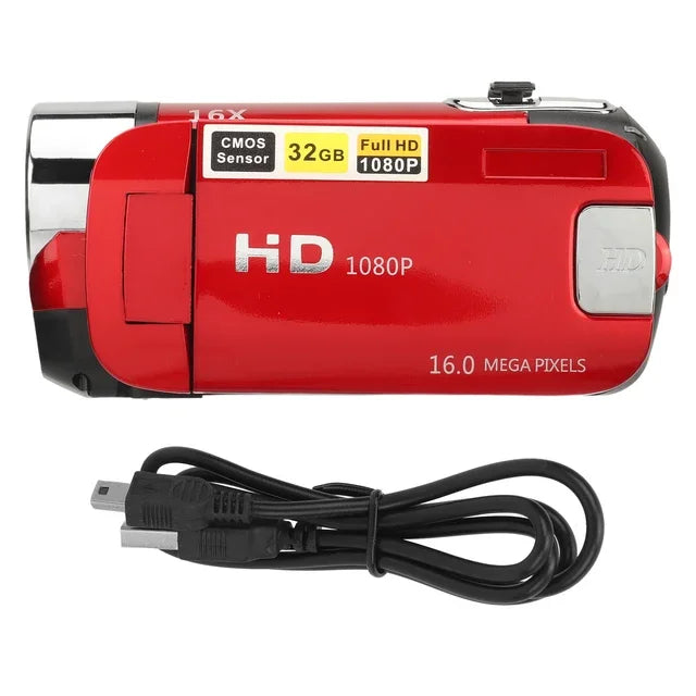 1080P HD 16MP Digital Camera 2.4 Inch Rotatable Screen Camcorder 16X Zoom HD Anti-shock Video Recorder with Fill Light