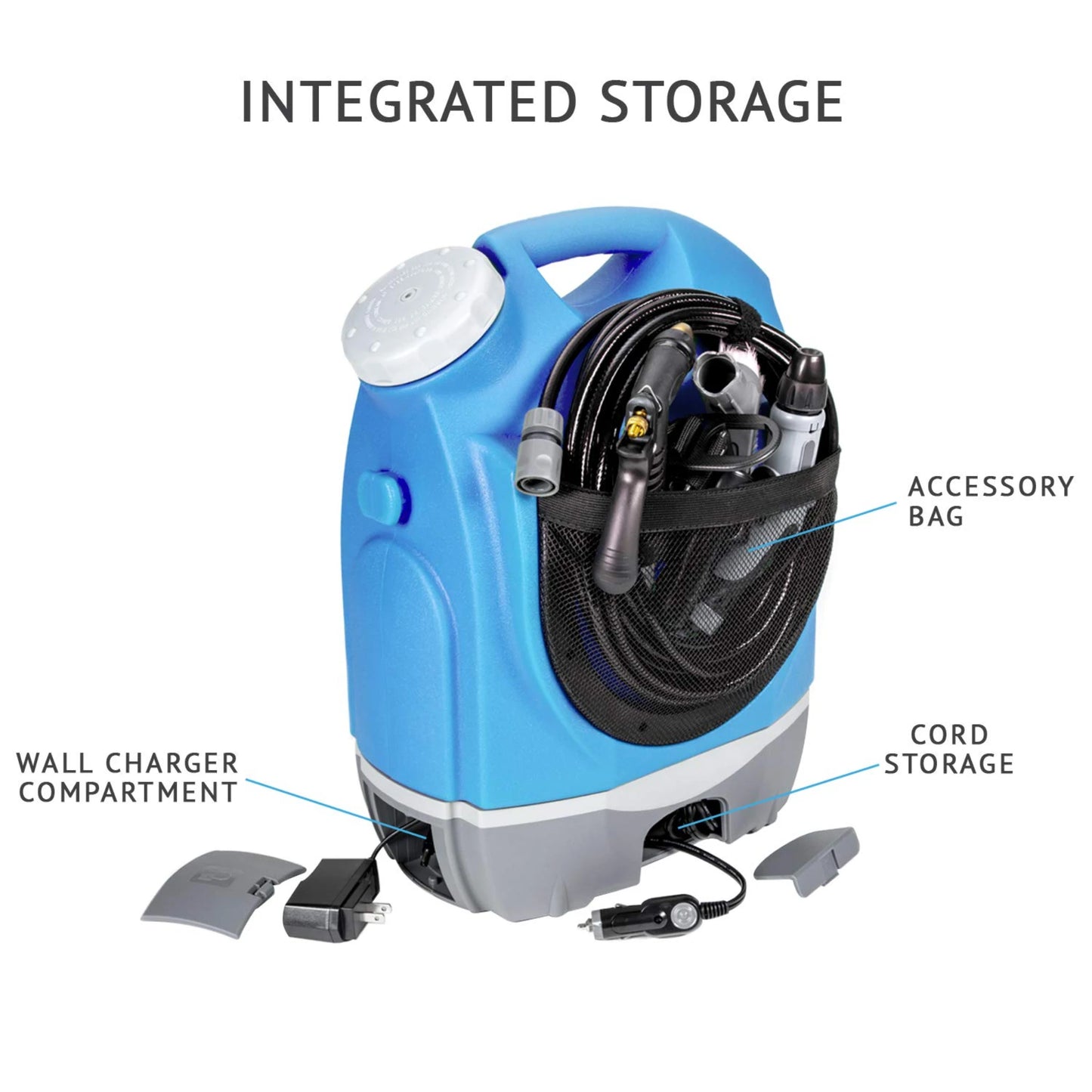 Ivation Multipurpose Portable Washer w/Water Tank, Rechargeable Battery Electric Pressure Washer Gun