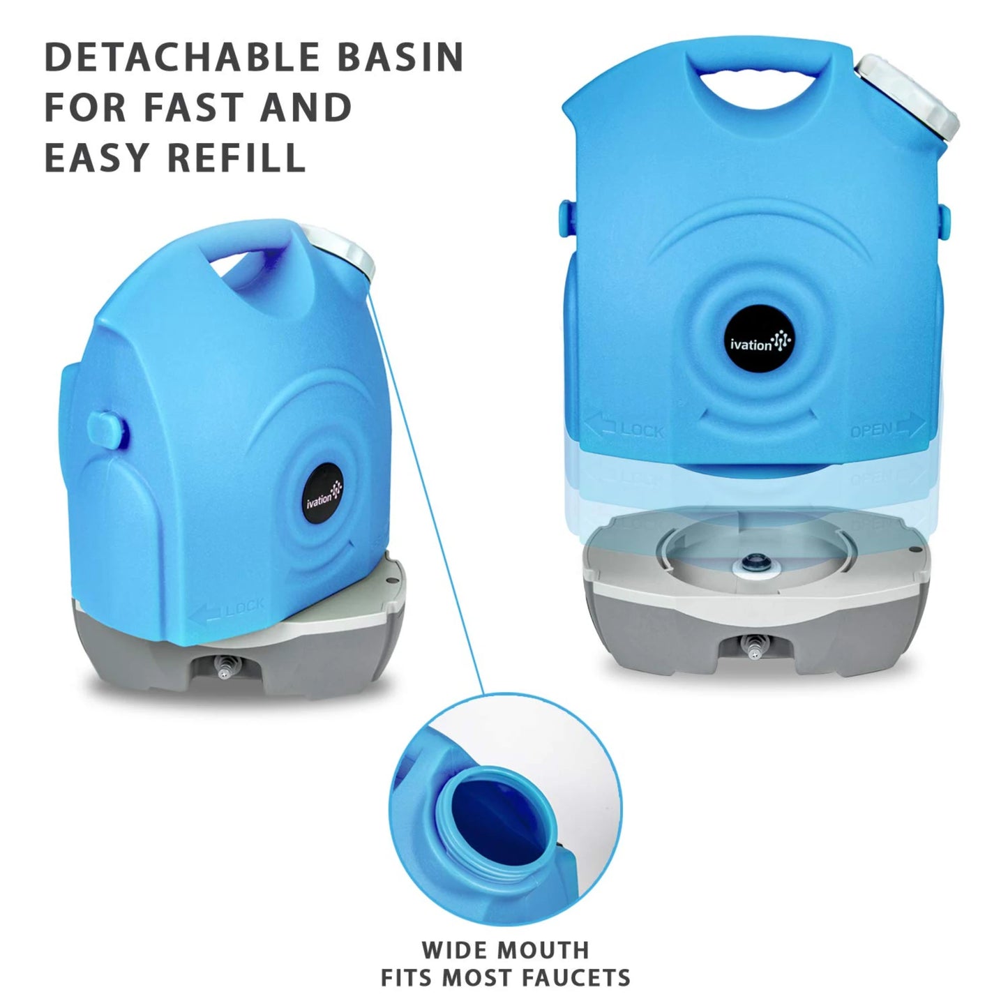 Ivation Multipurpose Portable Washer w/Water Tank, Rechargeable Battery Electric Pressure Washer Gun