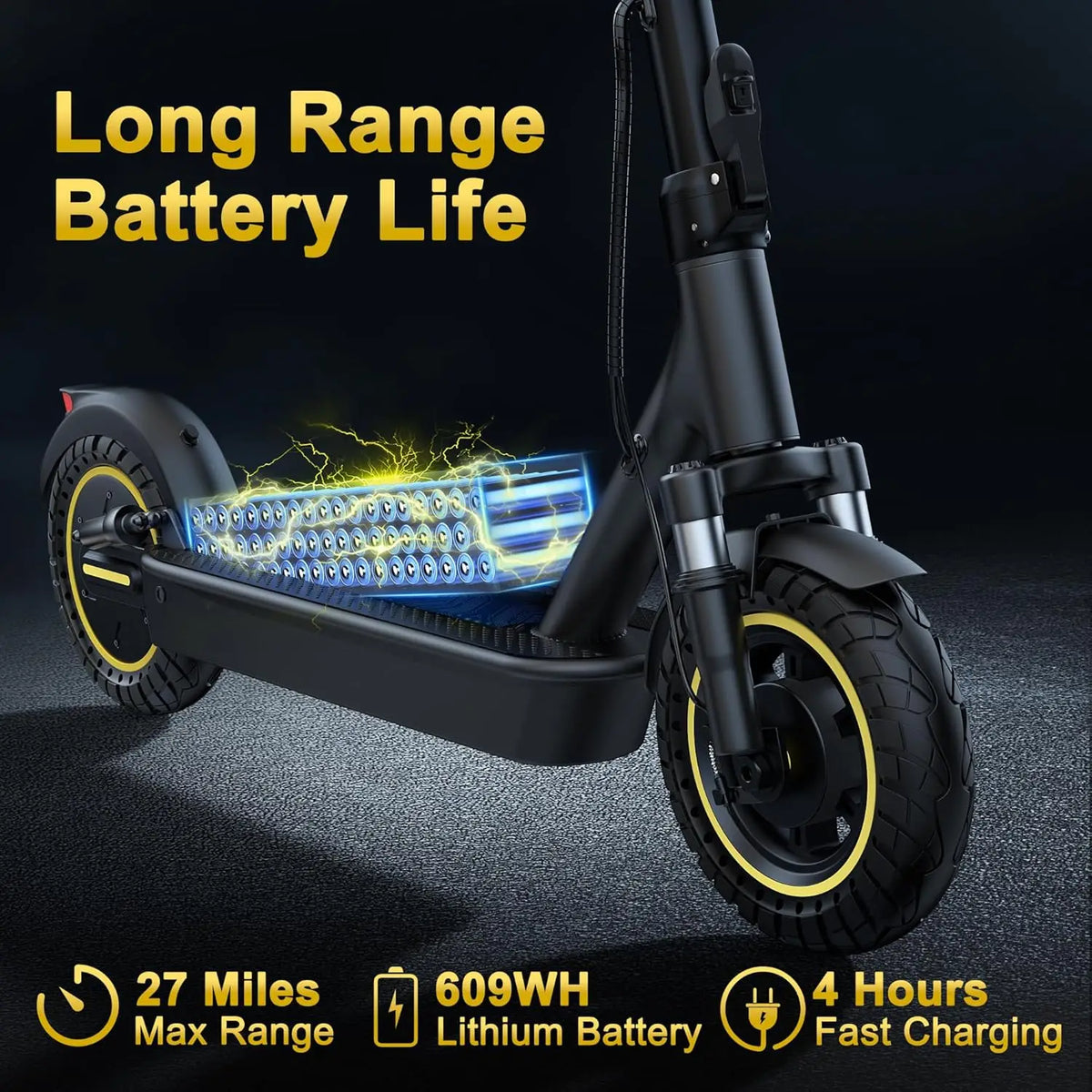 2026 AOVOPRO 10inch Electric Scooter 500W Motor Up to 22MPH Max Speed & 28 Miles Max Range Dual Suspension Folding E-Scooter