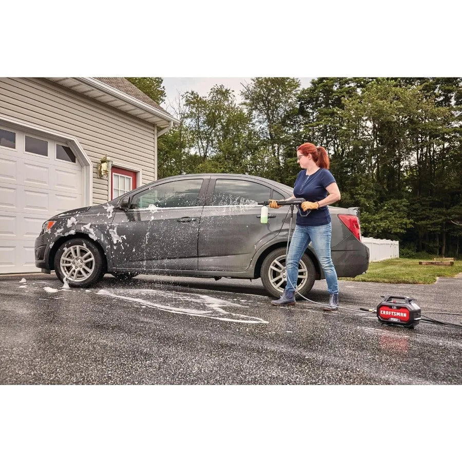 Electric Pressure Washer for Outdoor Cleaning Cold Water 1700PSI High Pressure 1.2GPM Flow Rate Corded Design Ideal for Car Was