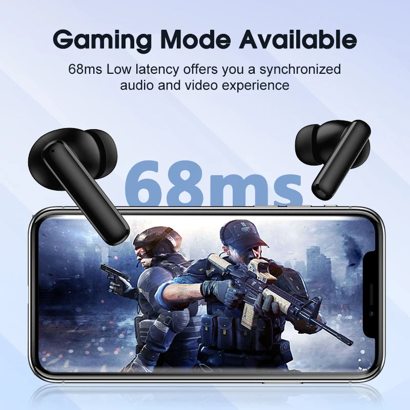 New QCY T13 ANC Wireless Earphone Active Noise Cancelling Bluetooth 5.3 Headphone 4 Mics ENC HD Call TWS Earbuds HiFi Earphones