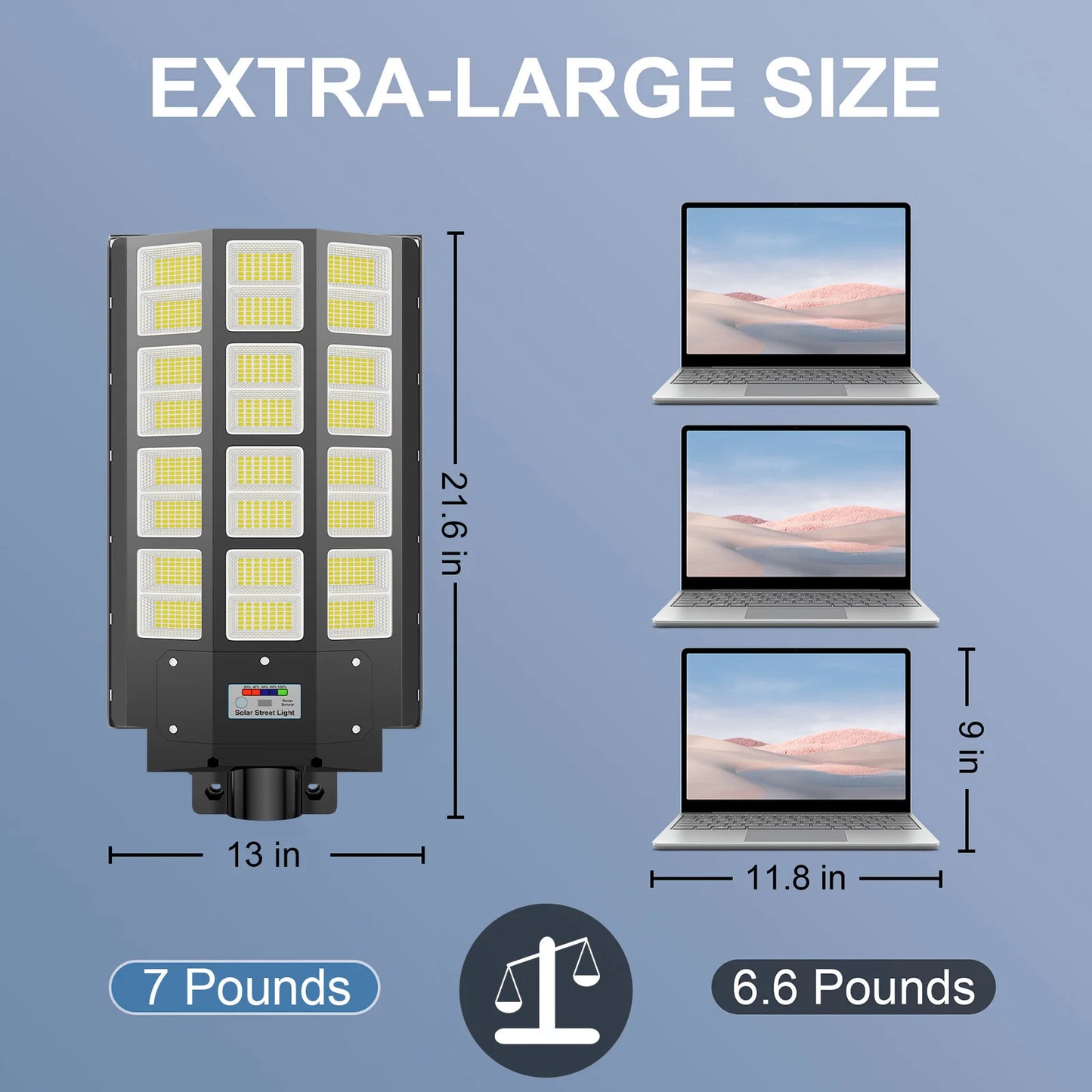 5000W Solar Street Light 300000Lm Solar Road Lighting Parking Lot Light Commercial Dusk to Dawn 6500k IP65 Waterproof LED with R