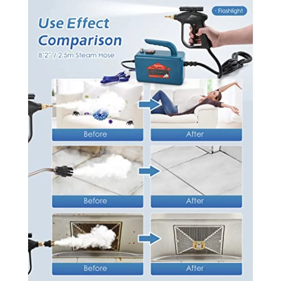 1700W High Pressure Steam Cleaner Handheld Portable Steam Washer for Grout Tile Car Auto Cleaning 110V