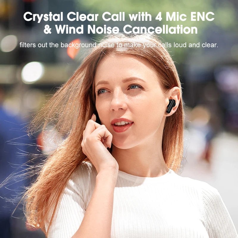 New QCY T13 ANC Wireless Earphone Active Noise Cancelling Bluetooth 5.3 Headphone 4 Mics ENC HD Call TWS Earbuds HiFi Earphones