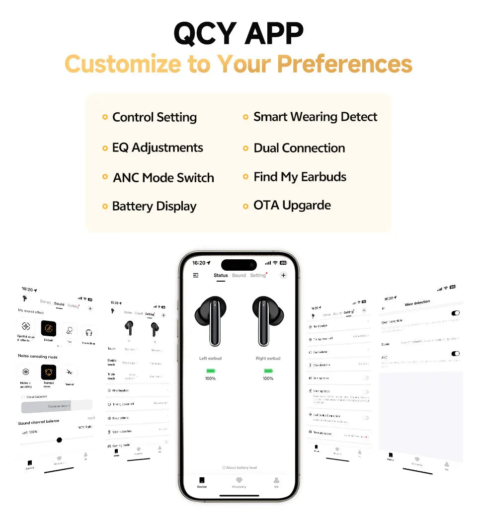 QCY MeloBuds Pro 46dB ANC Wireless Earphones Hi-Res LDAC Bluetooth 5.3 Earbuds 6 Mic Multipoint Connection in-Ear Detection