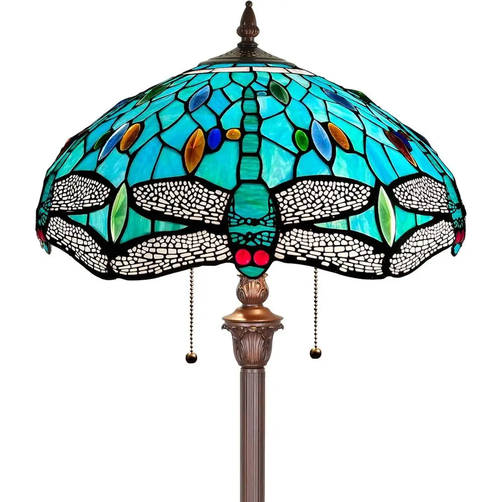 Tiany Lamp Sea Grass Dragoy Industrial Bronze Pole Tiany Style Standing Floor Lamp for Living Room Bedroom Home Office
