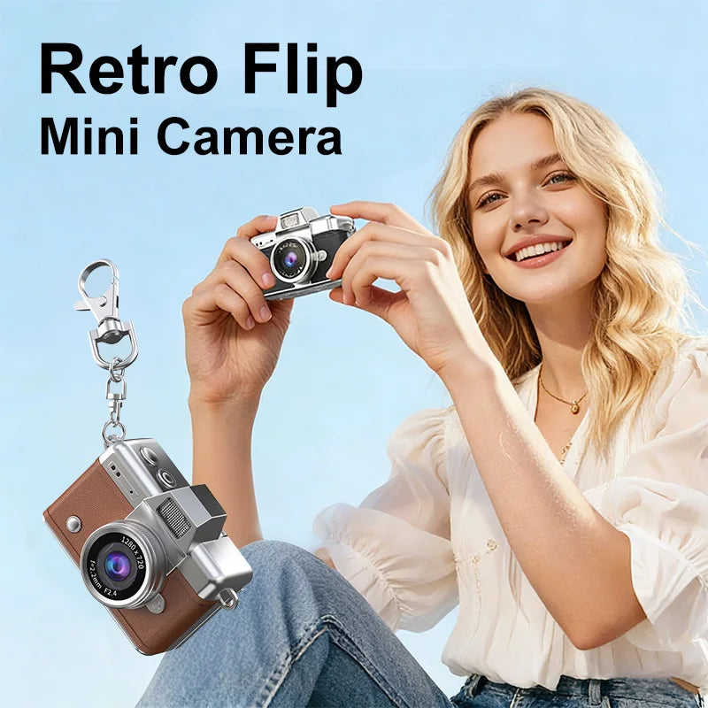 Mini Keychain Camera 1.47 Inch Flip Screen Digital Camera HD Pocket Camcorder CCD For Kids Gift Birthday New Year Video Recorder