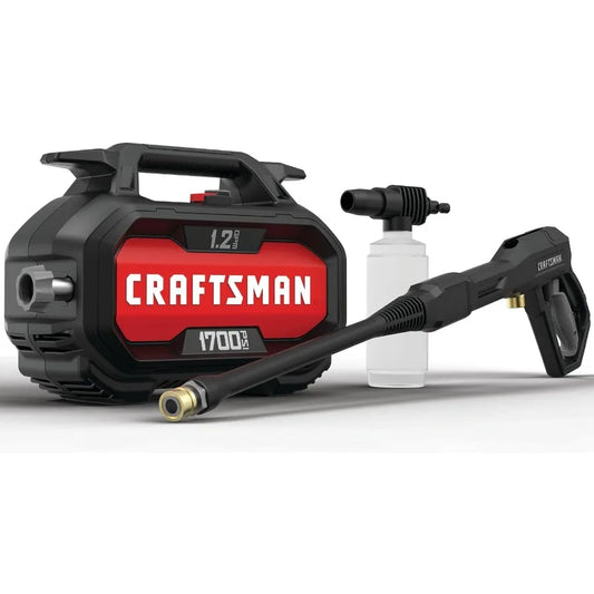 Electric Pressure Washer for Outdoor Cleaning Cold Water 1700PSI High Pressure 1.2GPM Flow Rate Corded Design Ideal for Car Was