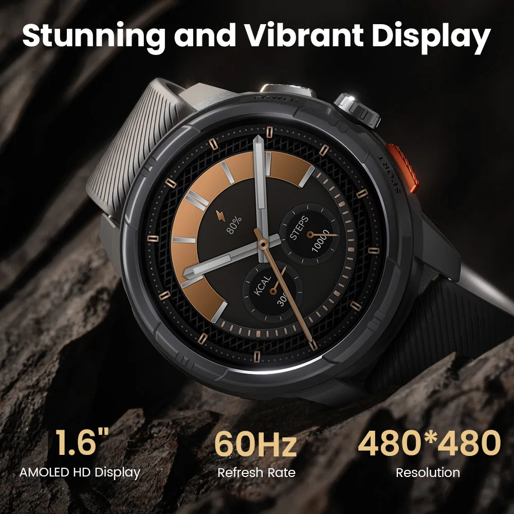 HAYLOU Solar Ultra GPS Smartwatch 1.6” AMOLED Display 5ATM Waterproof Built-in GPS Bluetooth Phone Calls Sports Smart Watch