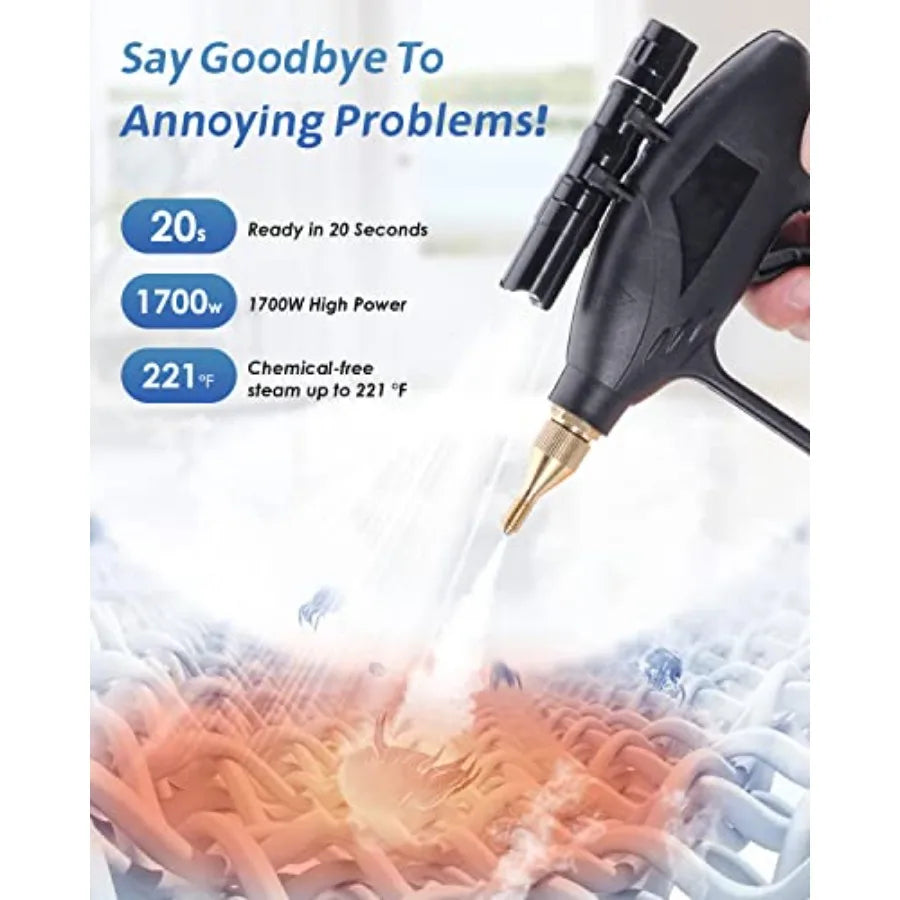1700W High Pressure Steam Cleaner Handheld Portable Steam Washer for Grout Tile Car Auto Cleaning 110V