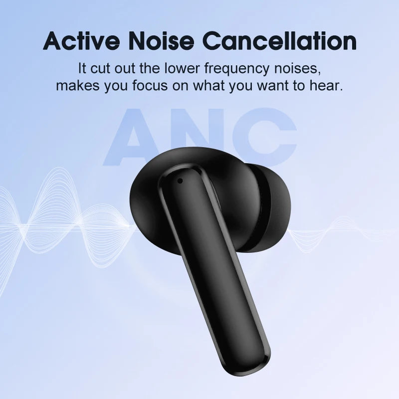 New QCY T13 ANC Wireless Earphone Active Noise Cancelling Bluetooth 5.3 Headphone 4 Mics ENC HD Call TWS Earbuds HiFi Earphones