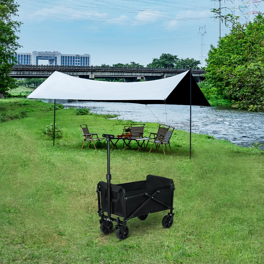 Foldable Portable Picnic Outdoor Camping Cart Heavy Duty Folding Utility Cart Shopping Beach Collapsible Folding Utility Cart