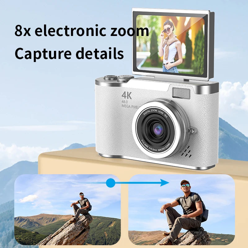 Digital Camera 4K 48MP Photography Camera Video Camcorder Rechargeable Cameras 2.4 inch Screen Camcorder for Kid Adult Beginners
