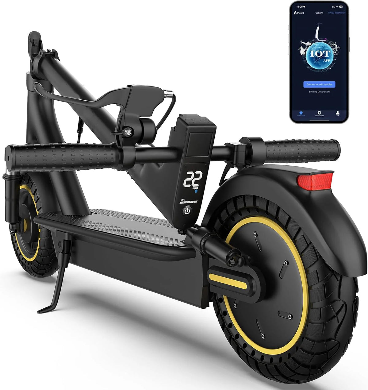 2026 AOVOPRO 10inch Electric Scooter 500W Motor Up to 22MPH Max Speed & 28 Miles Max Range Dual Suspension Folding E-Scooter