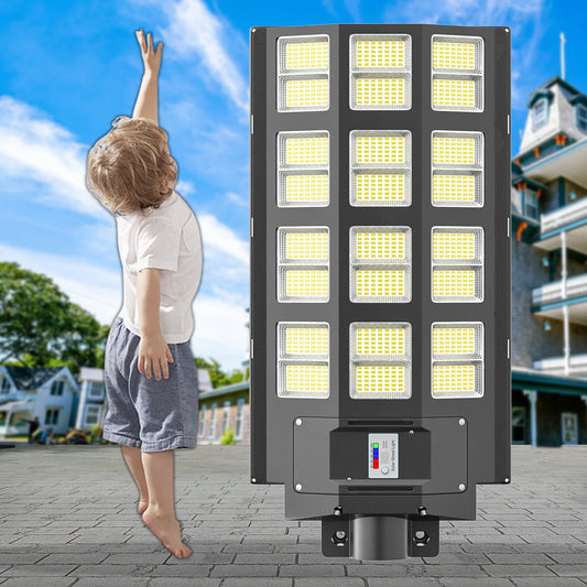 5000W Solar Street Light 300000Lm Solar Road Lighting Parking Lot Light Commercial Dusk to Dawn 6500k IP65 Waterproof LED with R