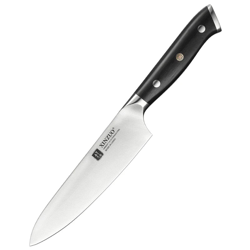 XINZUO Premium Modern 1-8PCS Din 1.4116 Stainless Steel Chef, Santoku, Utility & Paring Knife Set with Black Ebony Handles