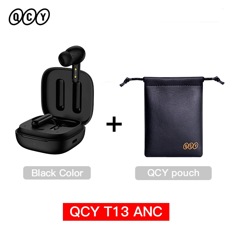 New QCY T13 ANC Wireless Earphone Active Noise Cancelling Bluetooth 5.3 Headphone 4 Mics ENC HD Call TWS Earbuds HiFi Earphones