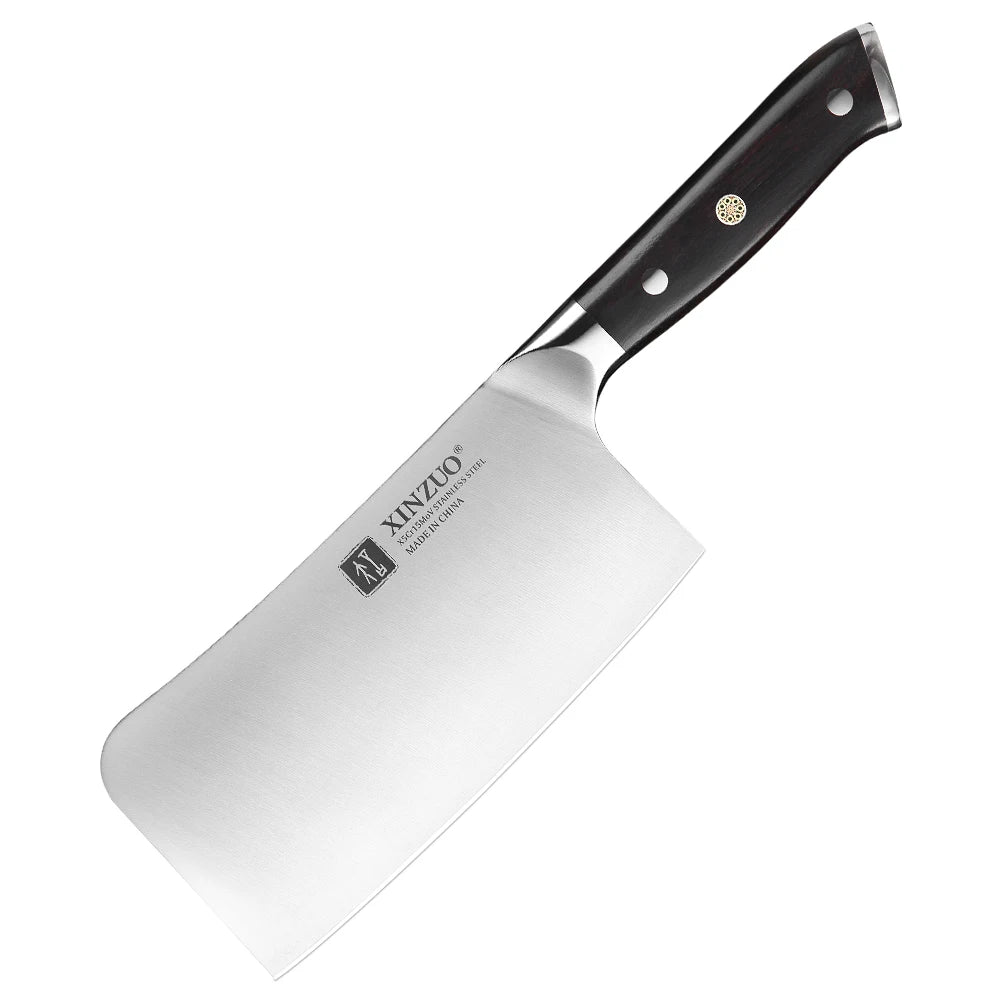 XINZUO Premium Modern 1-8PCS Din 1.4116 Stainless Steel Chef, Santoku, Utility & Paring Knife Set with Black Ebony Handles